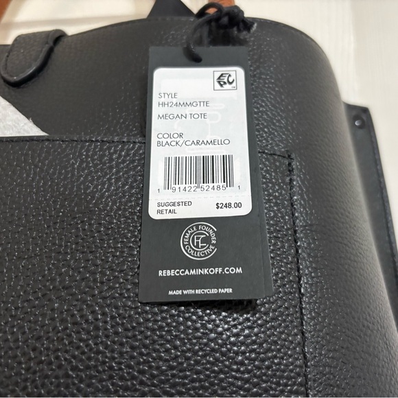 NWT Rebecca Minkoff Black and Tan Megan Tote Bag - Picture 2 of 6